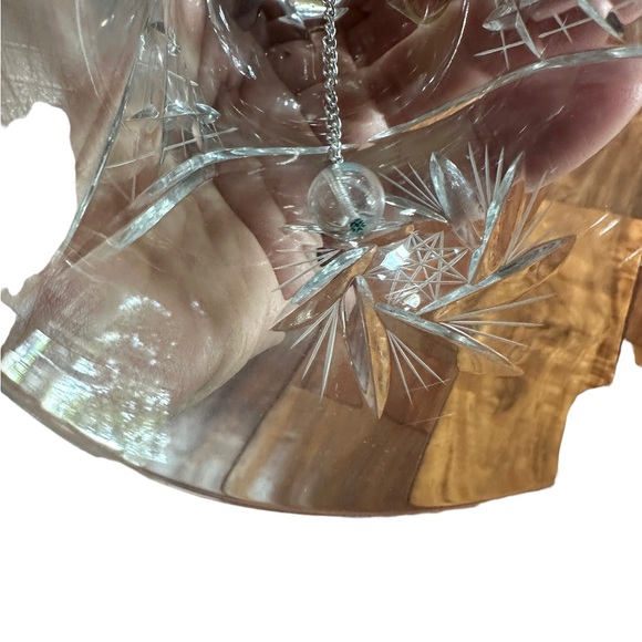 Vintage Handcut Full Lead Crystal Bell 24% PBO Starbursts Made in Hungary - Picture 7 of 9